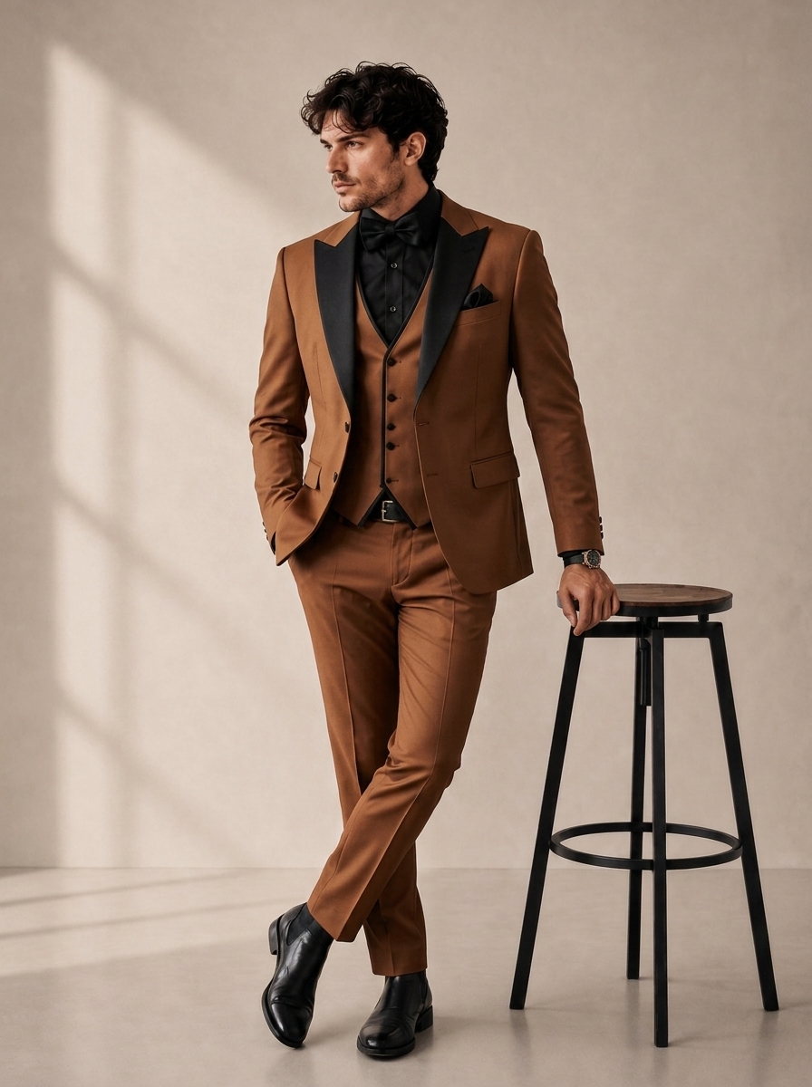 Brown_202608271609 Premium Men’s Wedding Suit – Elegant 3-Piece Formal Collection