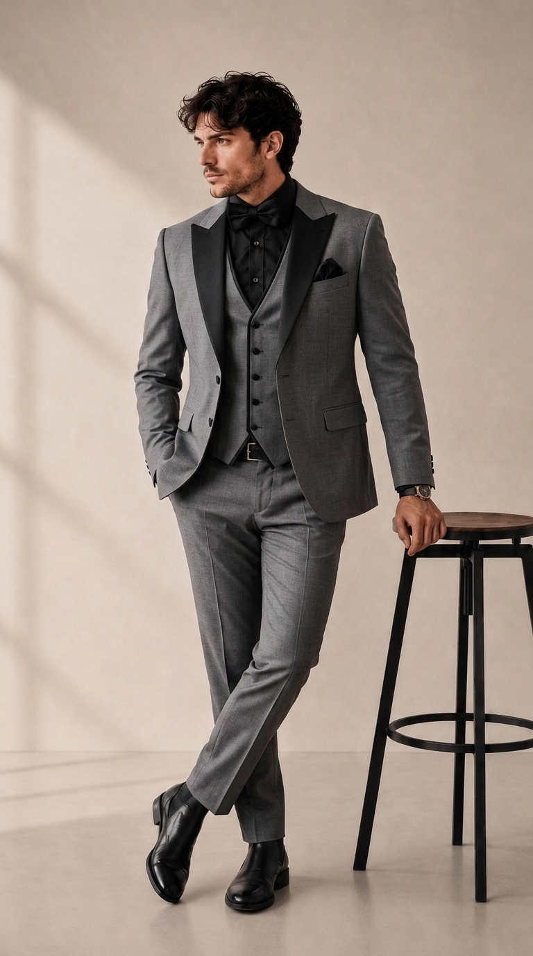 Gray_202608281250 Premium Men’s Wedding Suit – Elegant 3-Piece Formal Collection