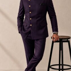 dark_purpal_color_202608291559 Plus Size Men's Solid Stand Collar Button Long Sleeve Suit Jacket