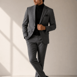 img 4 Neutral Regular Fit Linen Blend Blazer