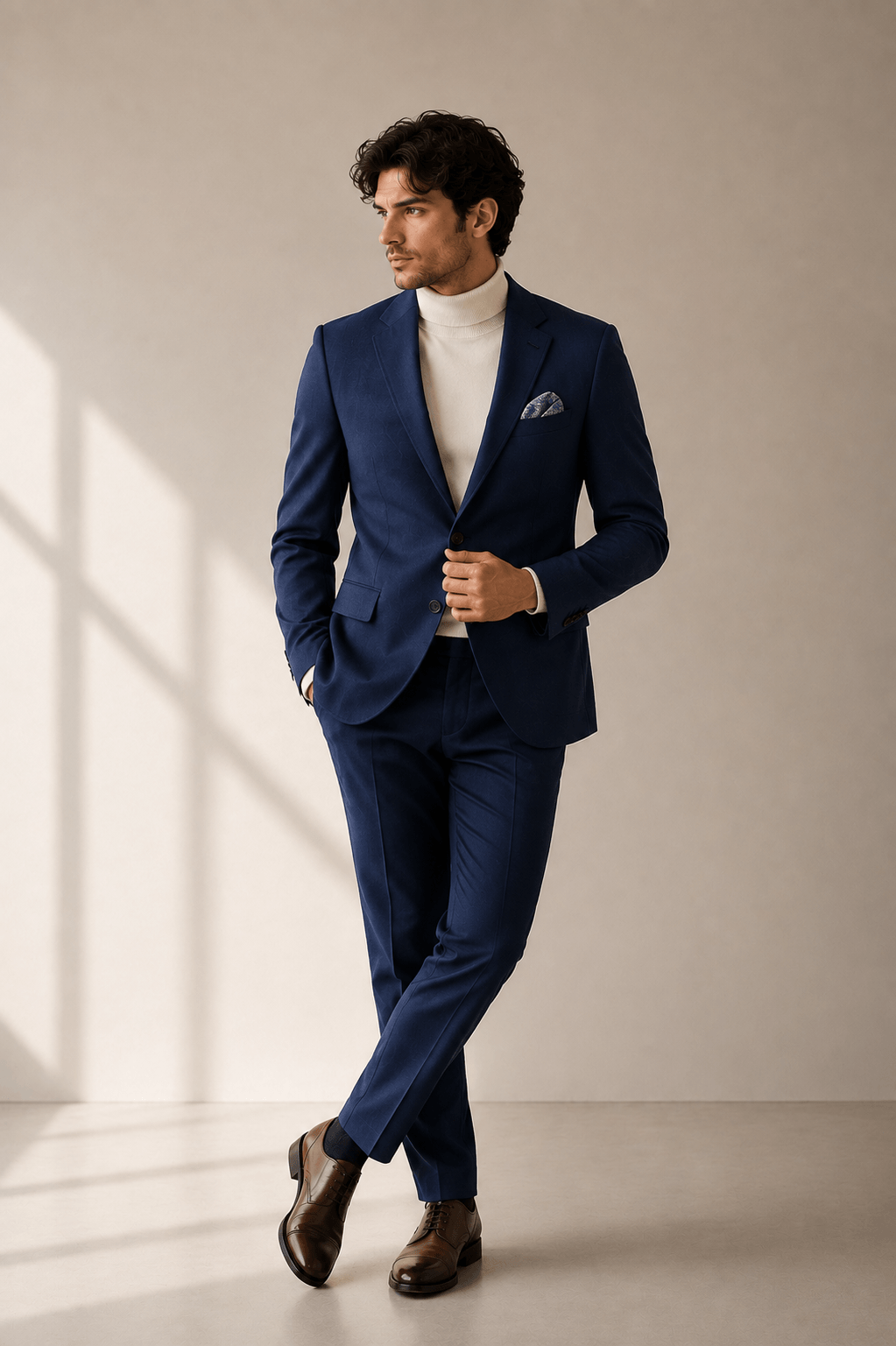 img 5 Neutral Regular Fit Linen Blend Blazer