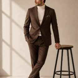 img 6 Neutral Regular Fit Linen Blend Blazer