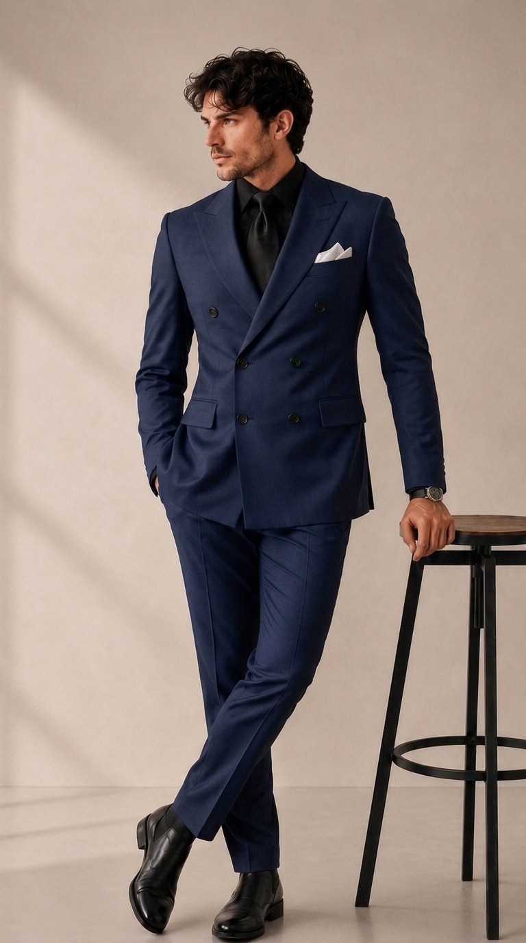 nave_blue_202608281403 Men’s Premium Double-Breasted Gabardine Suit – Elegant 2-Piece Formal Wear