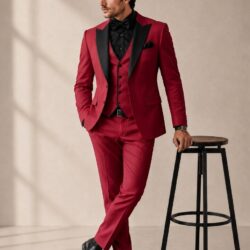 red_202608271610 Premium Men’s Wedding Suit – Elegant 3-Piece Formal Collection